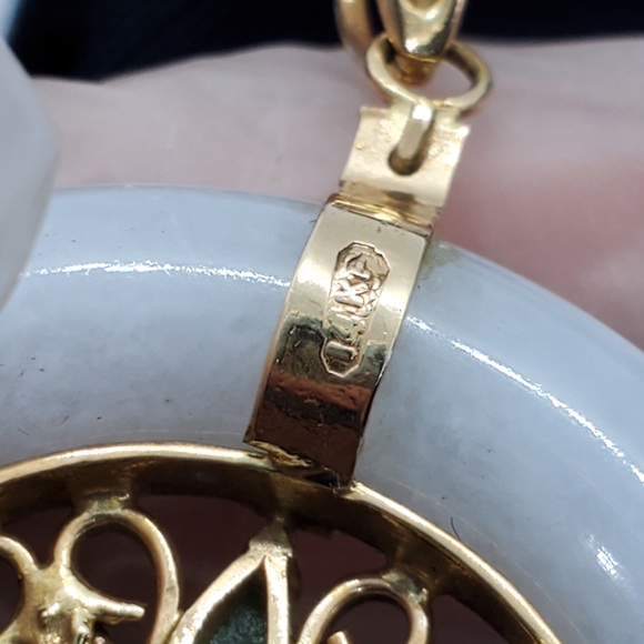 14k solid gold multi-colored Dyed Jadeite Necklace - Picture 8 of 14